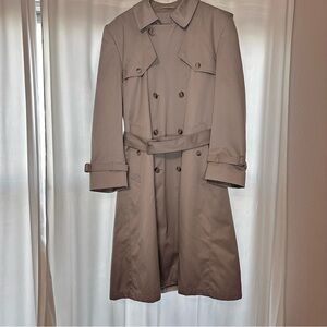 Vintage London Towne Double Breasted Trench Coat Removable Lining, Belt Size 44